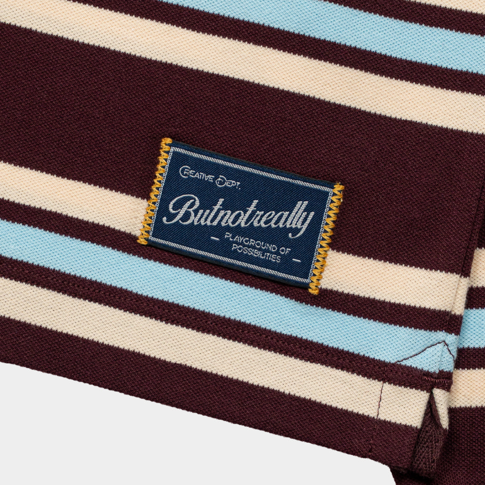ButNotReally™ Stripes Cotton Long Sleeves Polo Tee