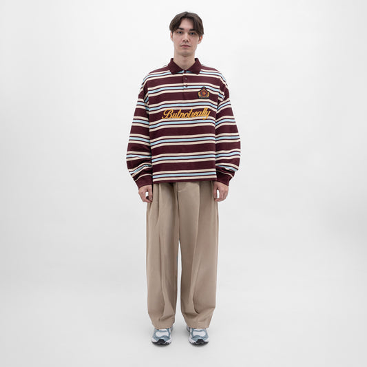 ButNotReally™ Stripes Cotton Long Sleeves Polo Tee