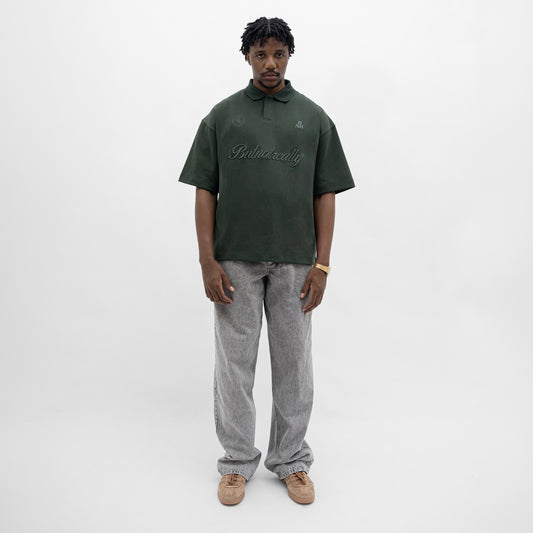 ButNotReally™ Graphic Interlock Oversized Polo Tee