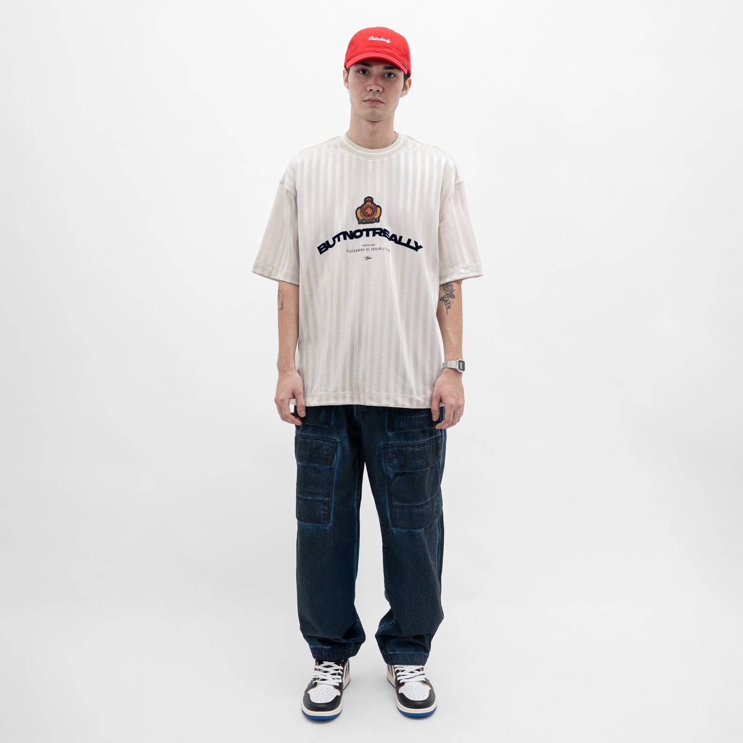 ButNotReally™ Graphic Stripes Oversized Jersey
