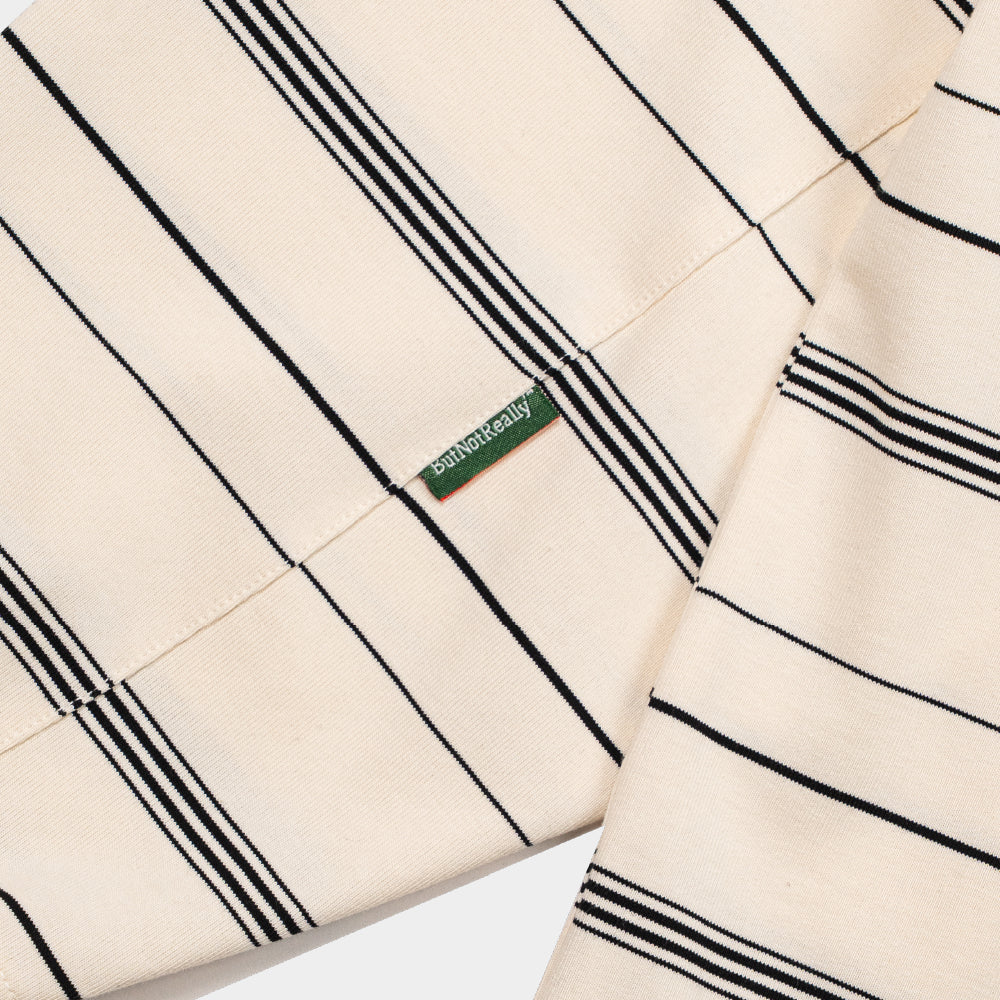 ButNotReally™ Stripes Cotton Long Sleeve Polo Tee