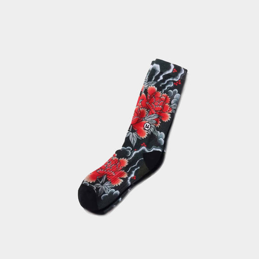 atmos UBIQ "Irezumi" Socks (Botan) Designed by Ichibay