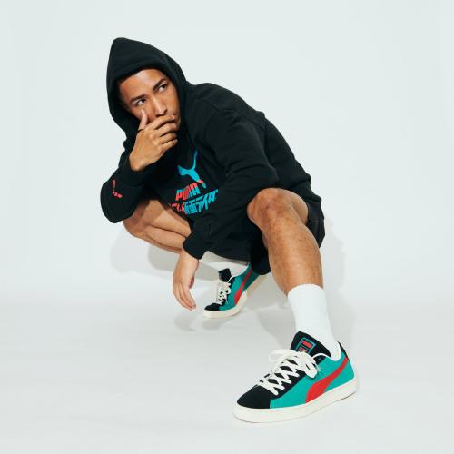 To commemorate the release of the "Shin Kamen Rider" movie, PUMA will release the "PUMA SUEDE VTG KAMEN RIDER ATMOS," incorporating the coloring of the main character, Kamen Rider.