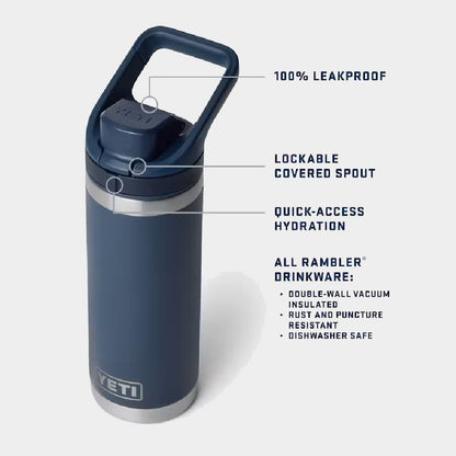YETI Rambler® 18 OZ Water Bottle With Color-Matched Flip Chug Cap