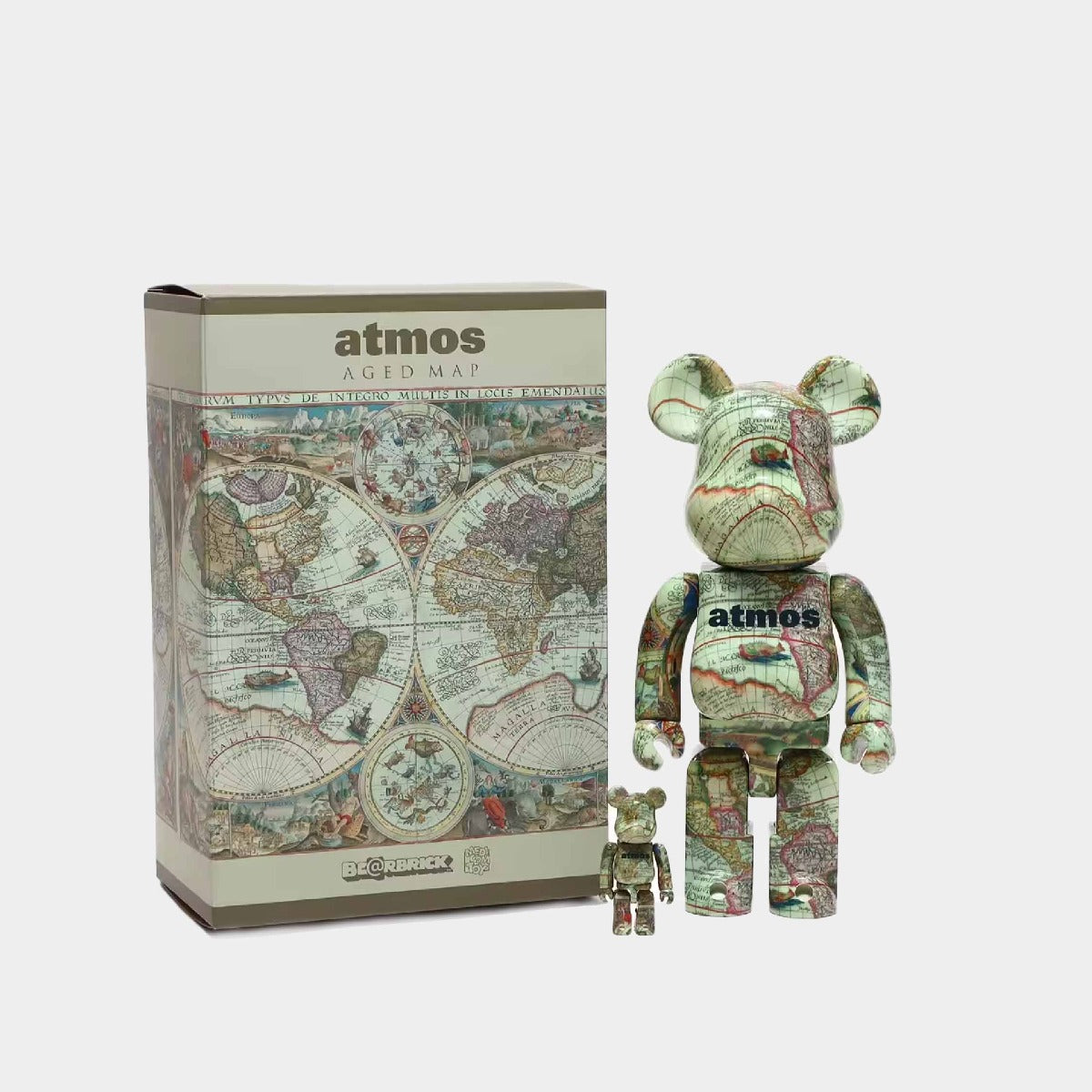S*2様 BE@RBRICK atmos AGED MAP 400% 100% Bearbrick x atmos Aged Map 100% & 400% Set - US