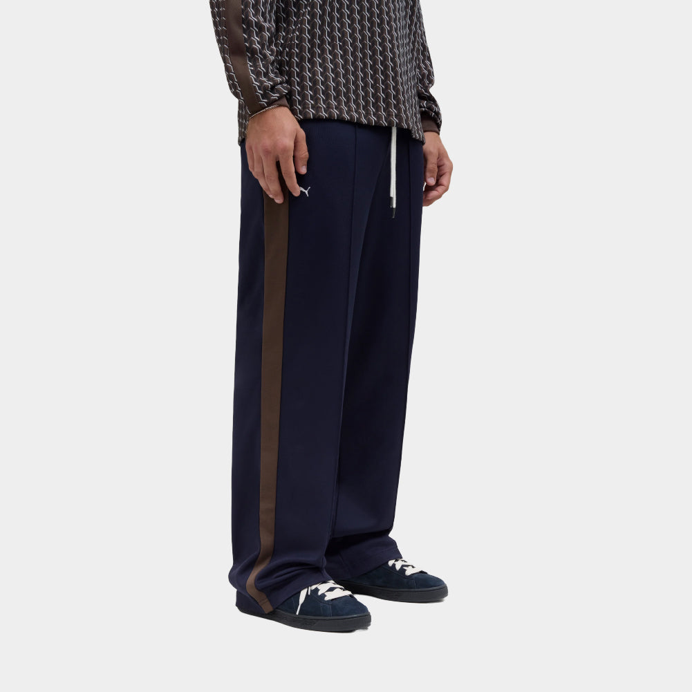 PUMA x JJJJOUND T7 Relaxed Track Pants – Navy Wide-Leg Cotton