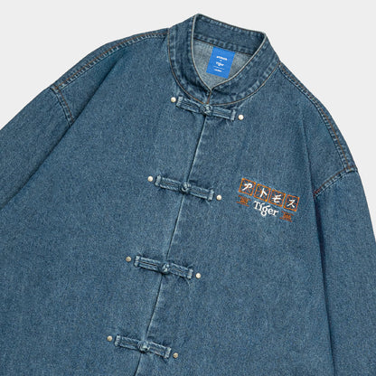 atmos x Tiger Chambray Chinese Button Long Sleeves Denim Jacket