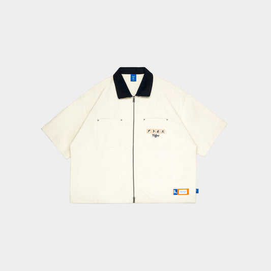 atmos x Tiger Graphic Cotton Boxy Work Shirt