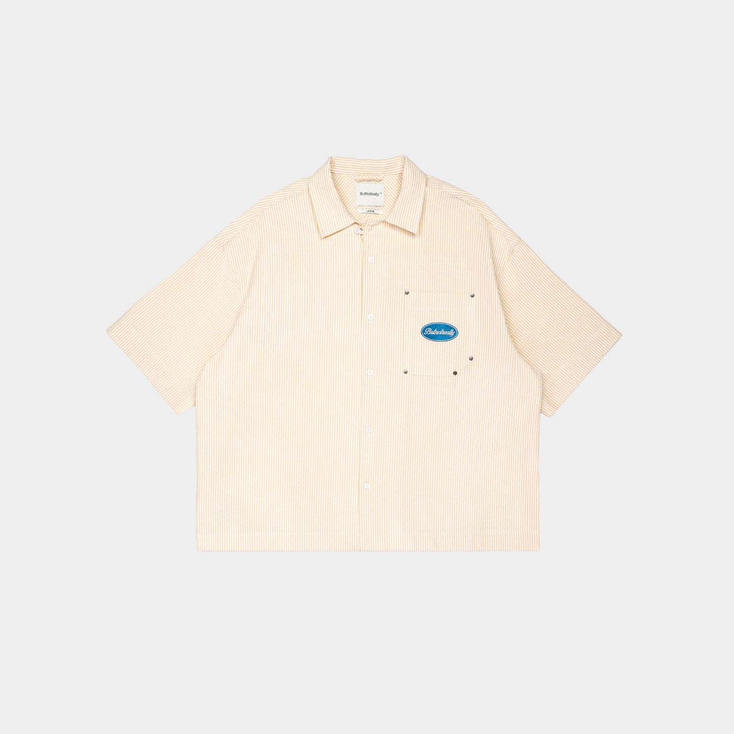 ButNotReally™ Stripes Graphic Cotton Boxy Shirt