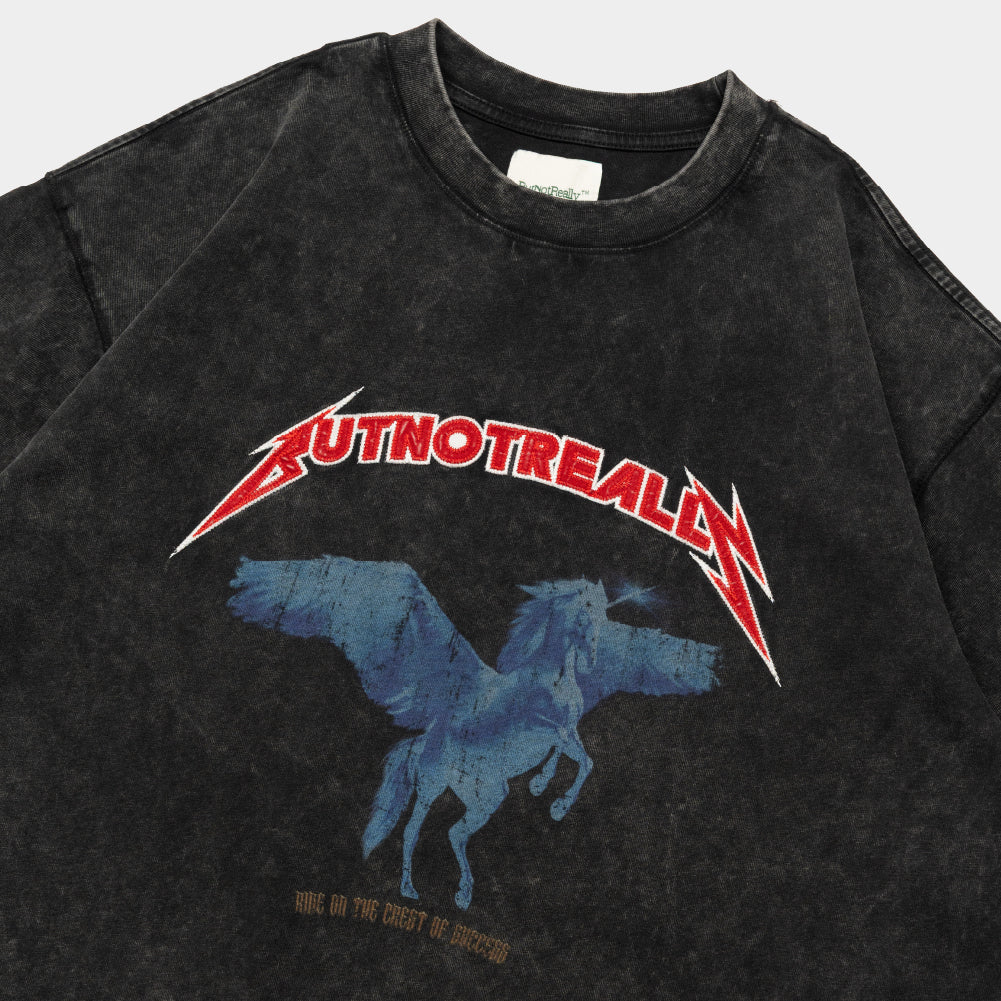 ButNotReally™ Stone-Washed Graphic Cotton Oversized Tee