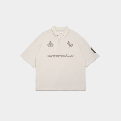 ButNotReally™ Graphic Interlock Oversized Polo Tee