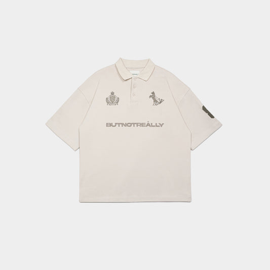ButNotReally™ Graphic Interlock Oversized Polo Tee