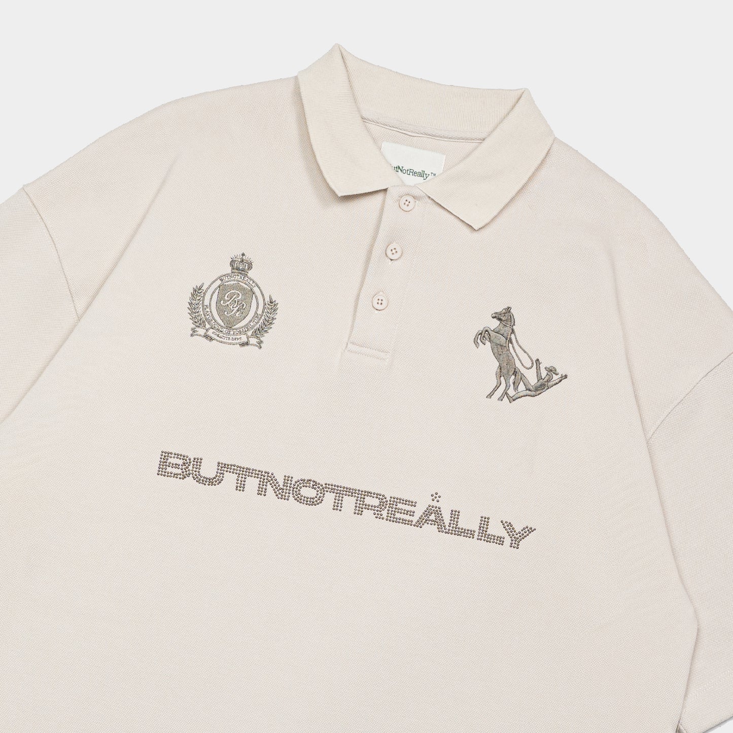 ButNotReally™ Graphic Interlock Oversized Polo Tee