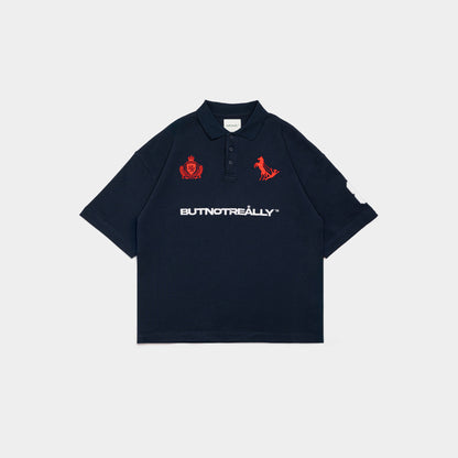 ButNotReally™ Graphic Interlock Oversized Polo Tee