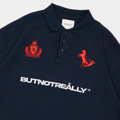 ButNotReally™ Graphic Interlock Oversized Polo Tee