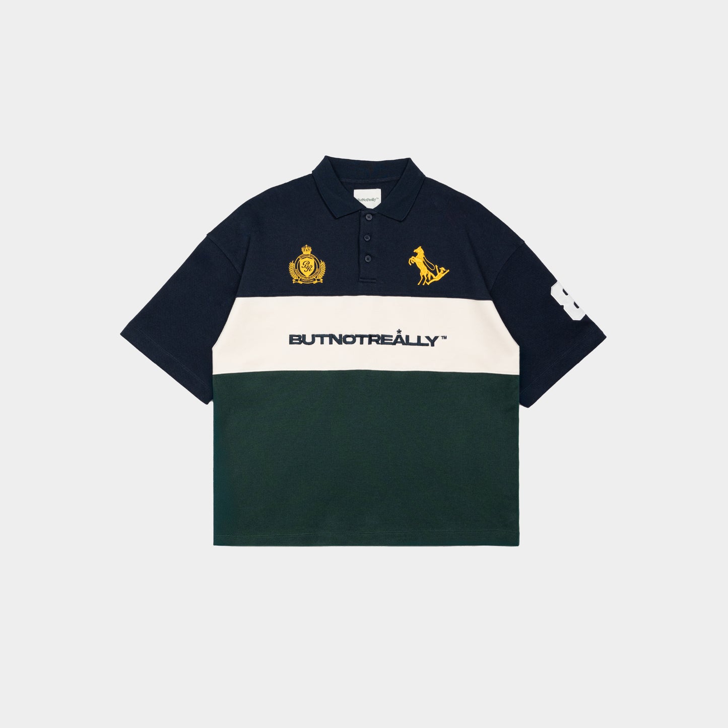 ButNotReally™ Graphic Interlock Oversized Polo Tee