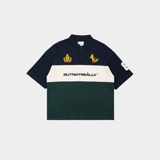 ButNotReally™ Graphic Interlock Oversized Polo Tee