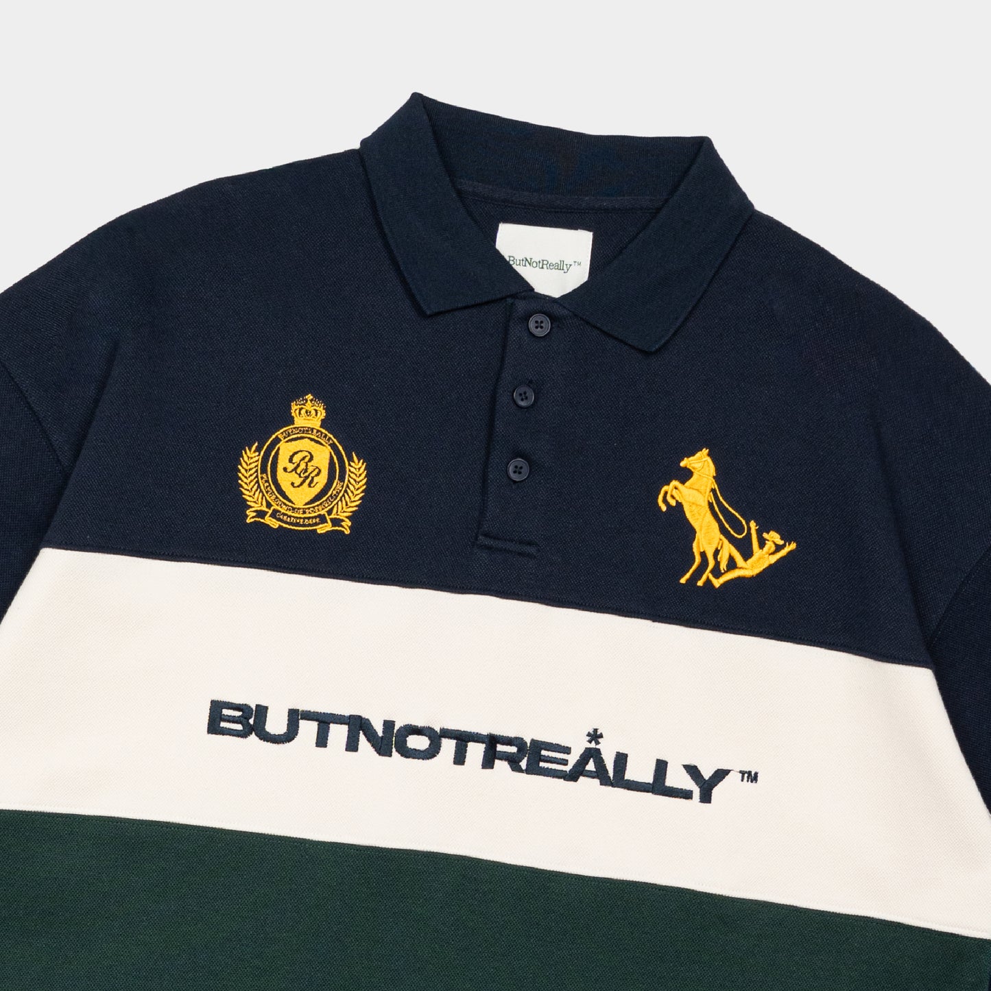 ButNotReally™ Graphic Interlock Oversized Polo Tee