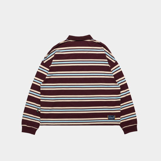 ButNotReally™ Stripes Cotton Long Sleeves Polo Tee