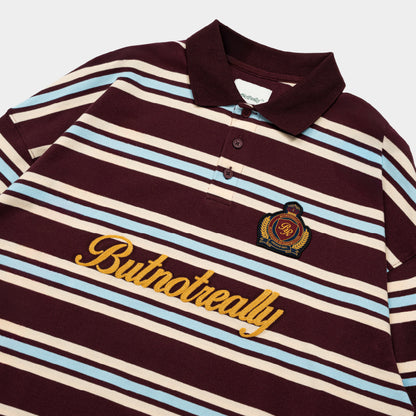 ButNotReally™ Stripes Cotton Long Sleeves Polo Tee