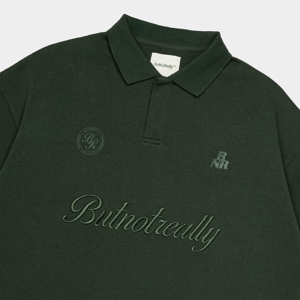 ButNotReally™ Graphic Interlock Oversized Polo Tee