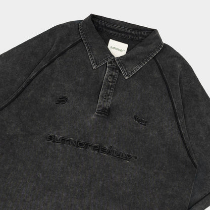 ButNotReally™ Stone-Washed Cotton Oversized Polo Tee