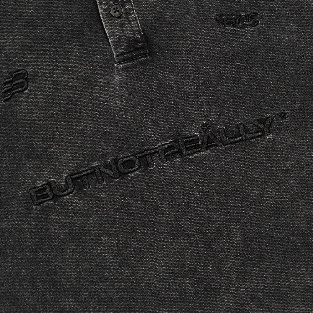 ButNotReally™ Stone-Washed Cotton Oversized Polo Tee