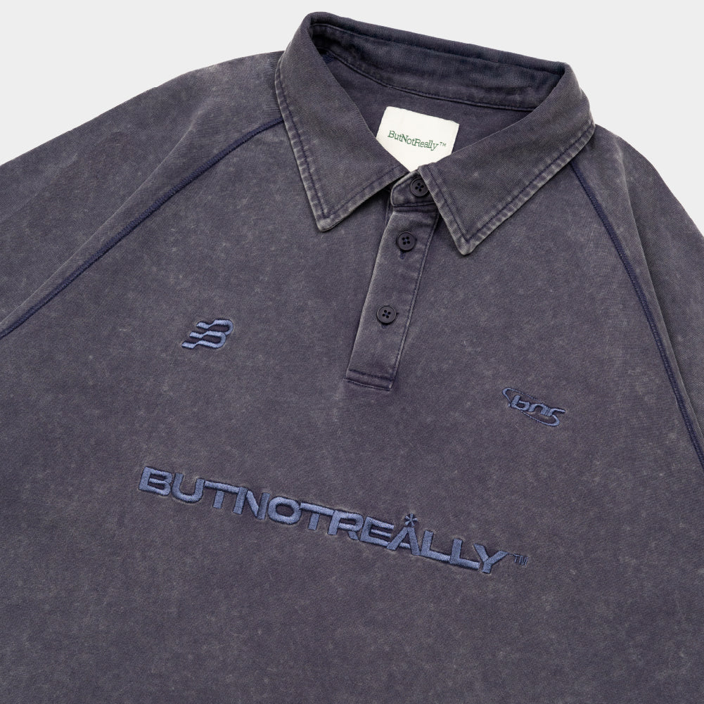 ButNotReally™ Stone-Washed Cotton Oversized Polo Tee