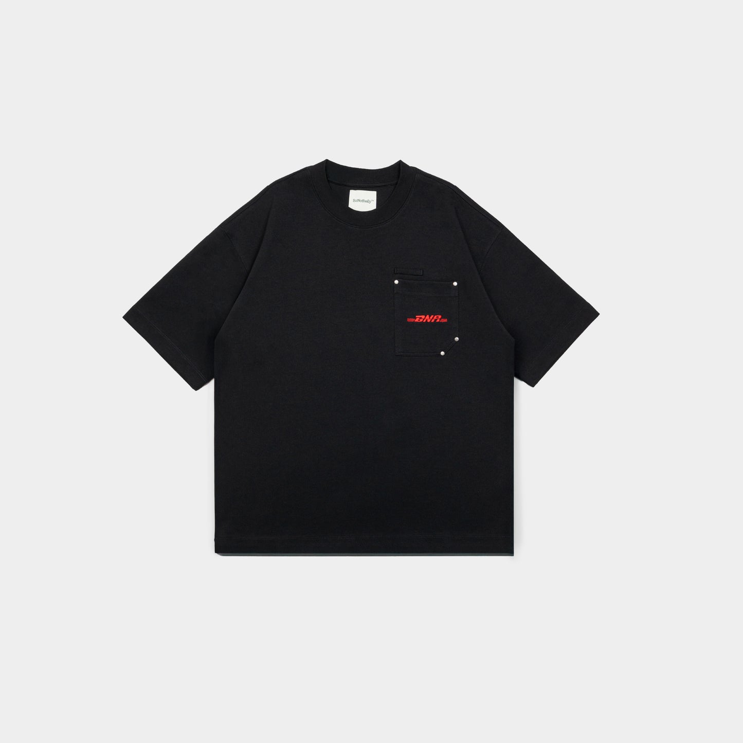 ButNotReally™ Graphic Interlock Oversized Pocket Tee