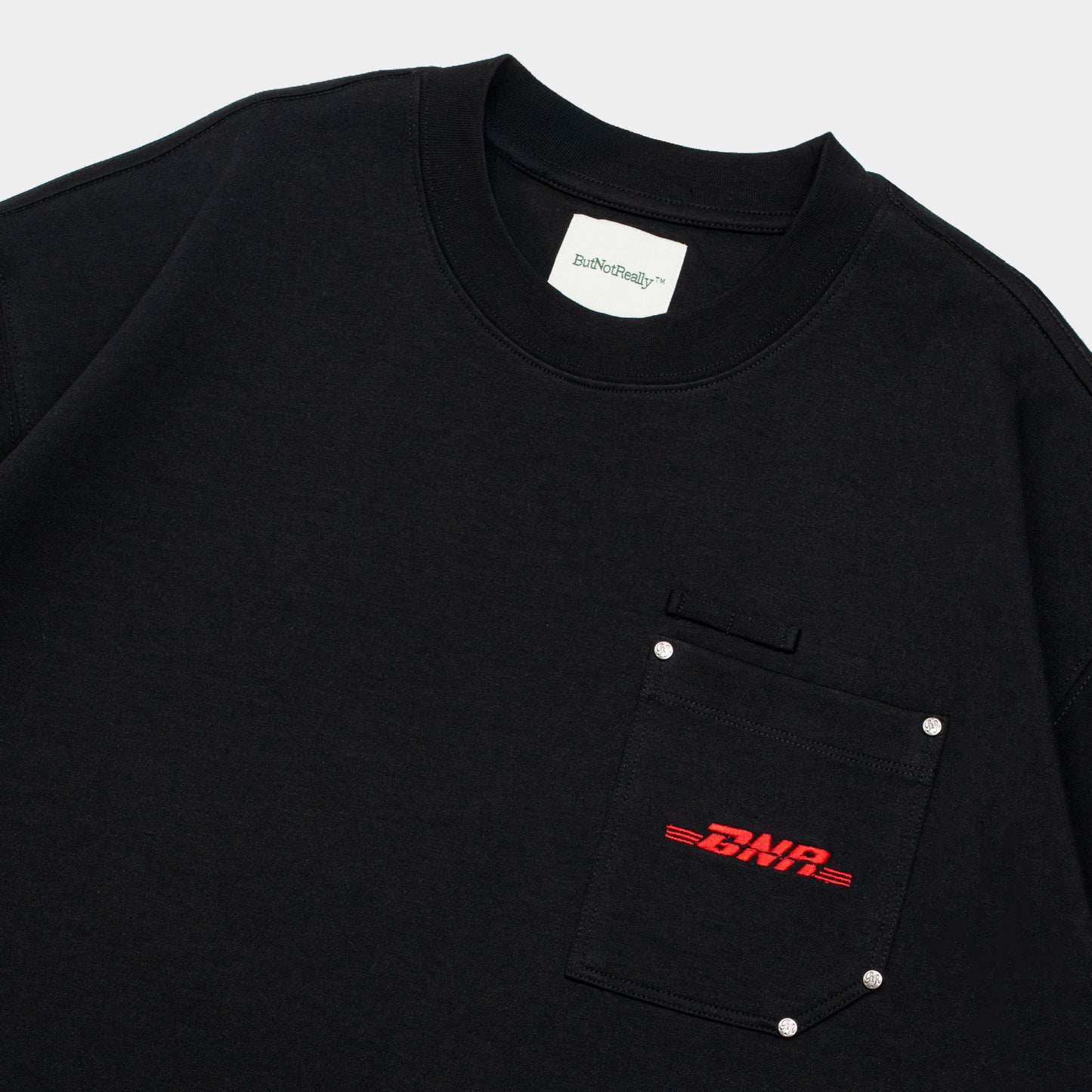 ButNotReally™ Graphic Interlock Oversized Pocket Tee