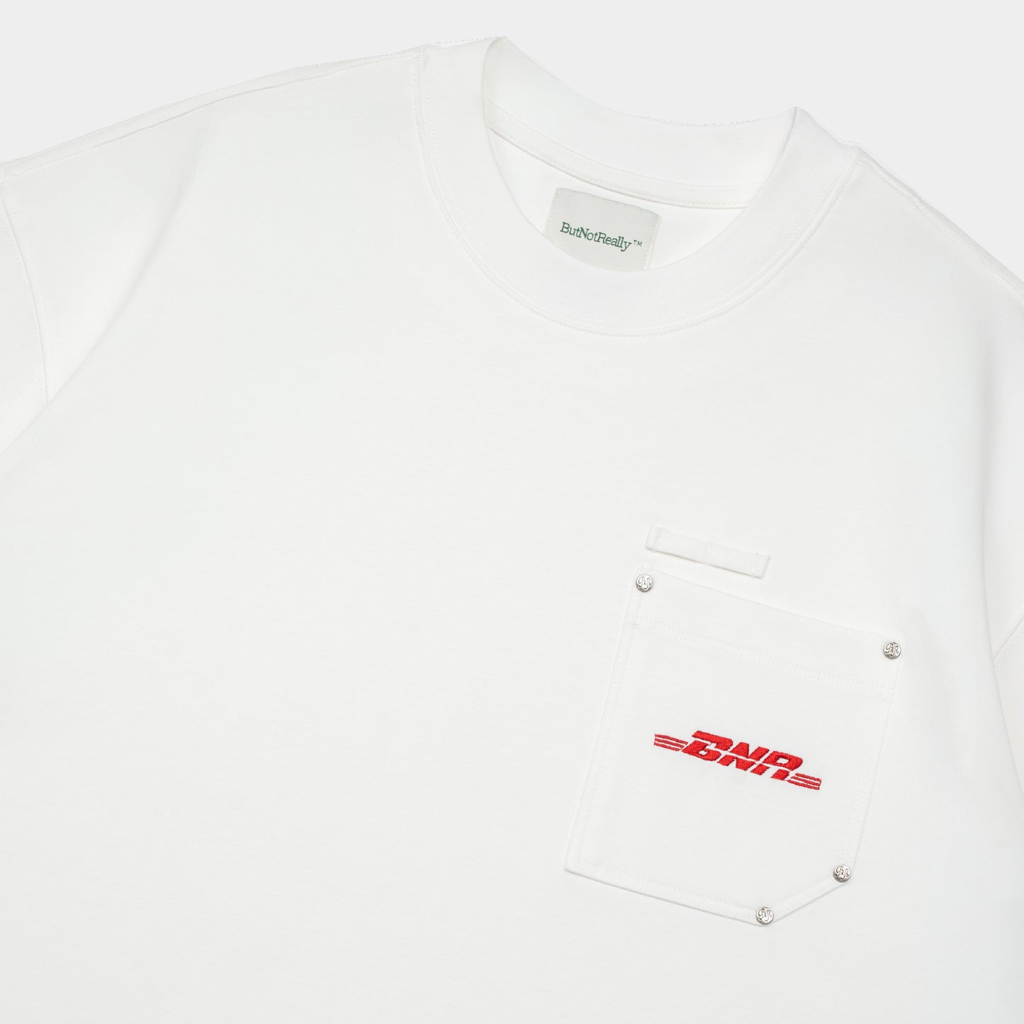 ButNotReally™ Graphic Interlock Oversized Pocket Tee