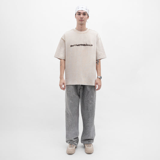 ButNotReally™ Stone-Washed Graphic Cotton Oversized Tee