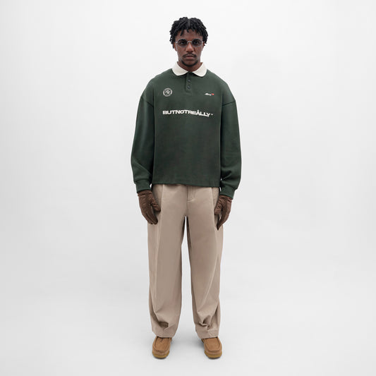 ButNotReally™ Graphic Interlock Long Sleeves Polo Tee