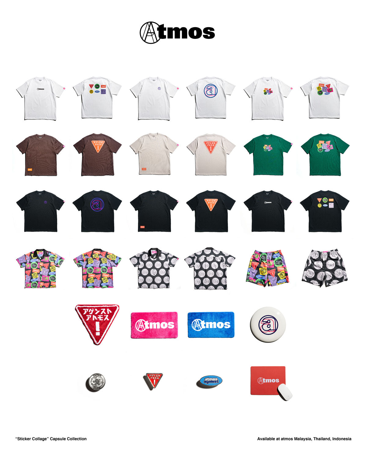 ATMOS X AGAINST LAB.   ‘STICKER COLLAGE’  CAPSULE COLLECTION
