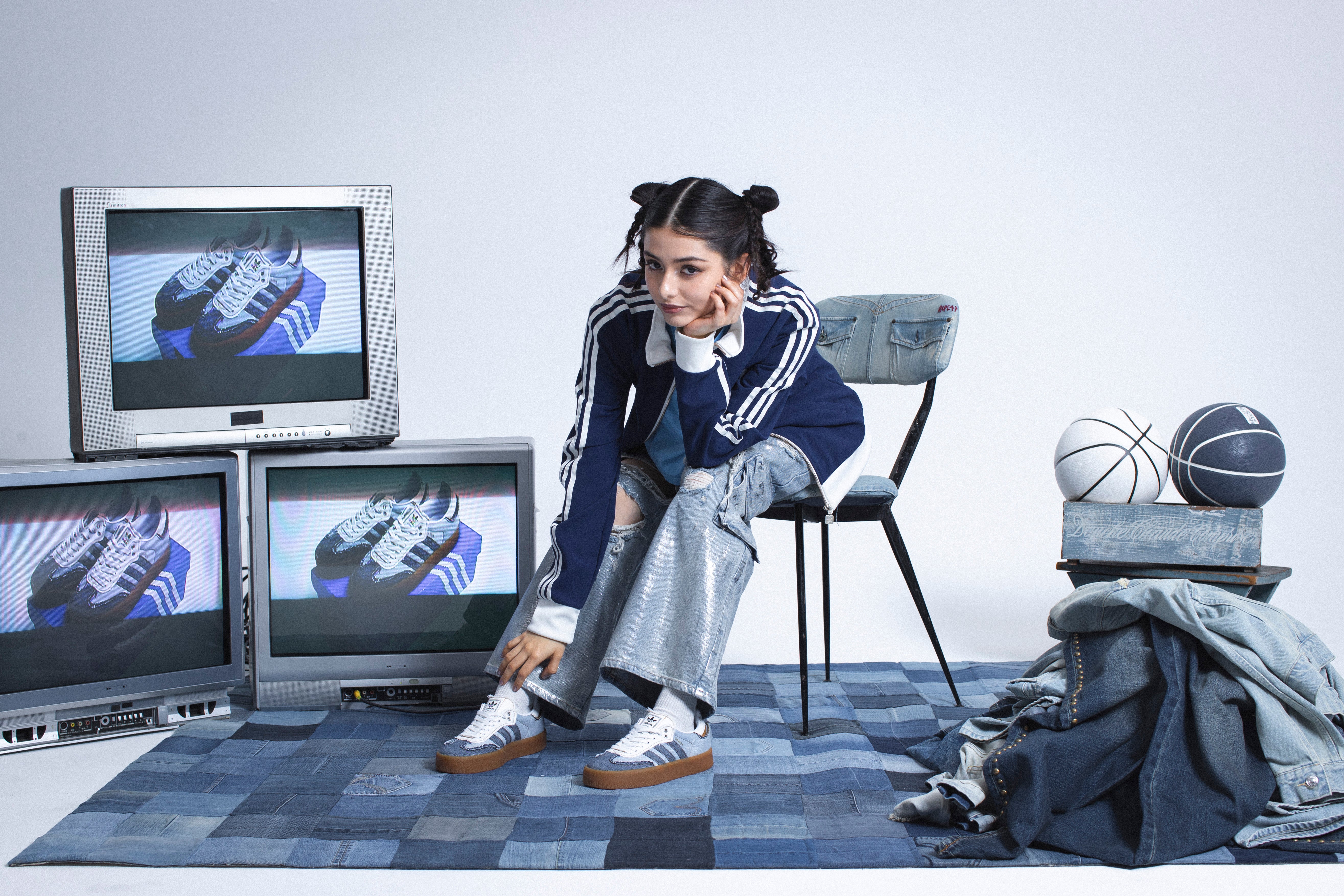 Releasing the adidas Originals "SAMBAE" Stacked Denim, exclusive design by atmos Pink!