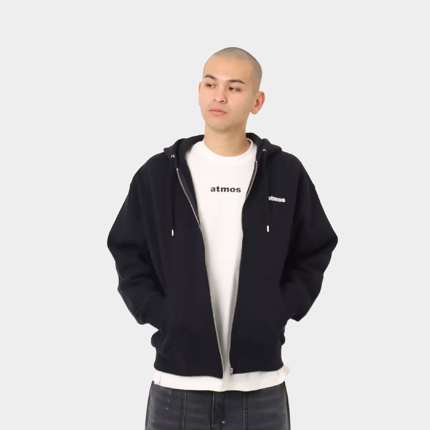 atmos Sakura Motif Zip-up Hooded Sweatshirt