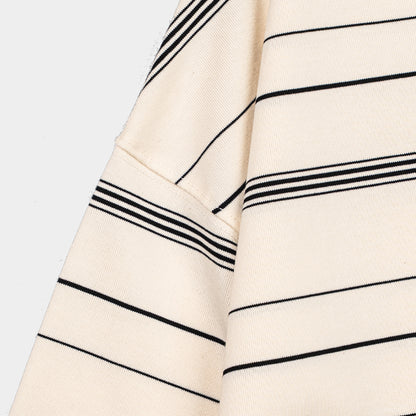 ButNotReally™ Stripes Cotton Long Sleeve Polo Tee