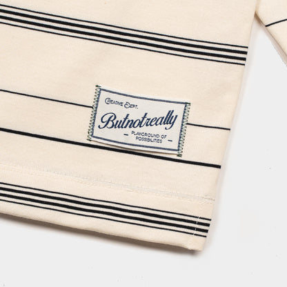 ButNotReally™ Stripes Cotton Long Sleeve Polo Tee