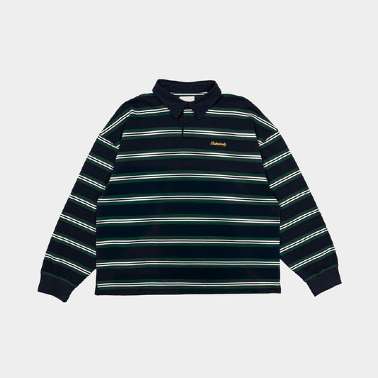 ButNotReally™ Stripes Cotton Long Sleeve Polo Tee