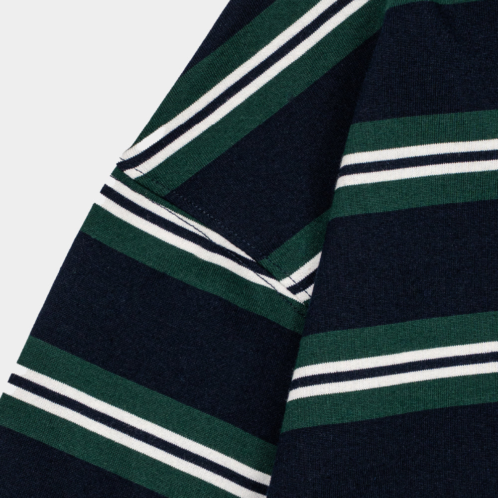 ButNotReally™ Stripes Interlock Long Sleeves Polo Tee