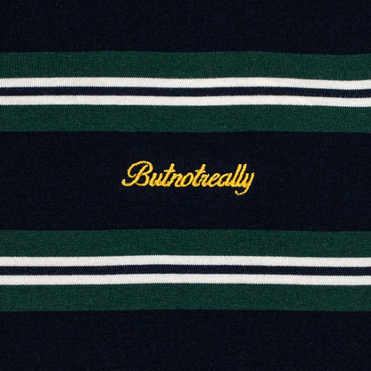 ButNotReally™ Stripes Interlock Long Sleeves Polo Tee