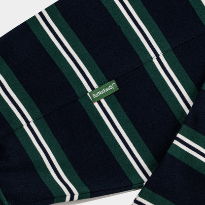 ButNotReally™ Stripes Cotton Long Sleeve Polo Tee