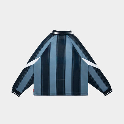 ButNotReally™ Mesh Stripes Oversized Longsleeves Polo Jersey