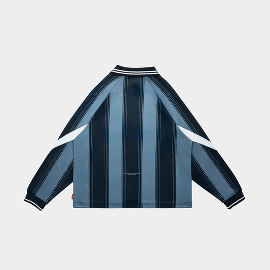 ButNotReally™ Mesh Stripes Oversized Longsleeves Polo Jersey