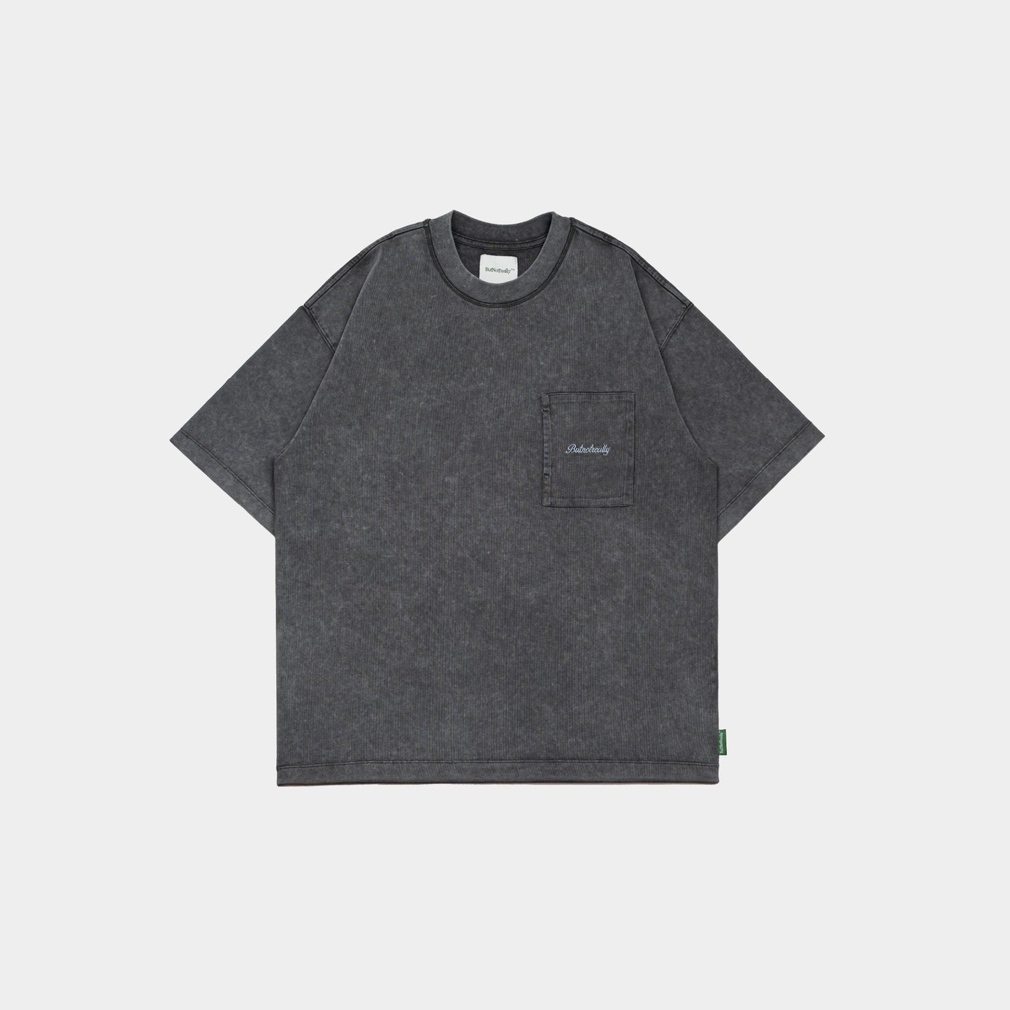 ButNotReally™ Stone-Washed Graphic Cotton Oversized Pocket Tee