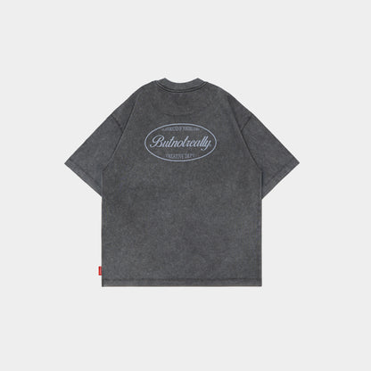 ButNotReally™ Stone-Washed Graphic Cotton Oversized Pocket Tee