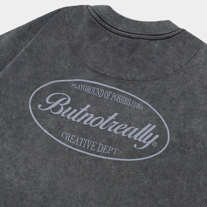 ButNotReally™ Stone-Washed Graphic Cotton Oversized Pocket Tee