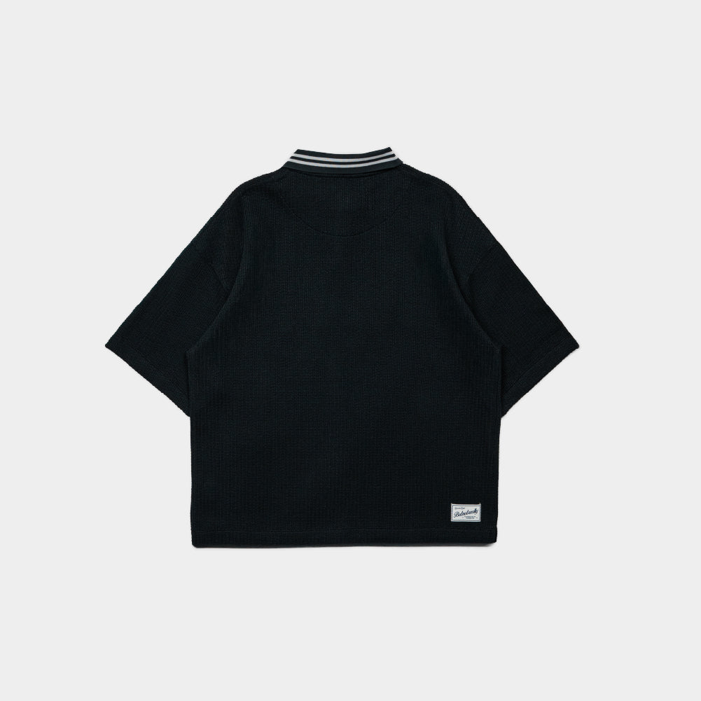 ButNotReally™ Graphic Oversized Knitted Polo Tee