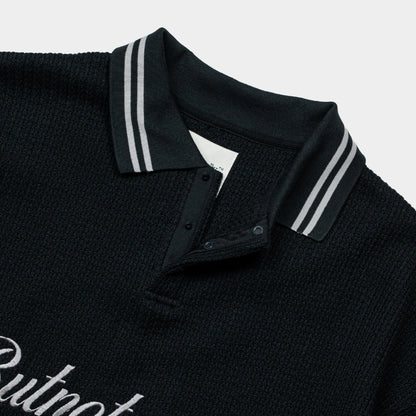 ButNotReally™ Graphic Oversized Knitted Polo Tee