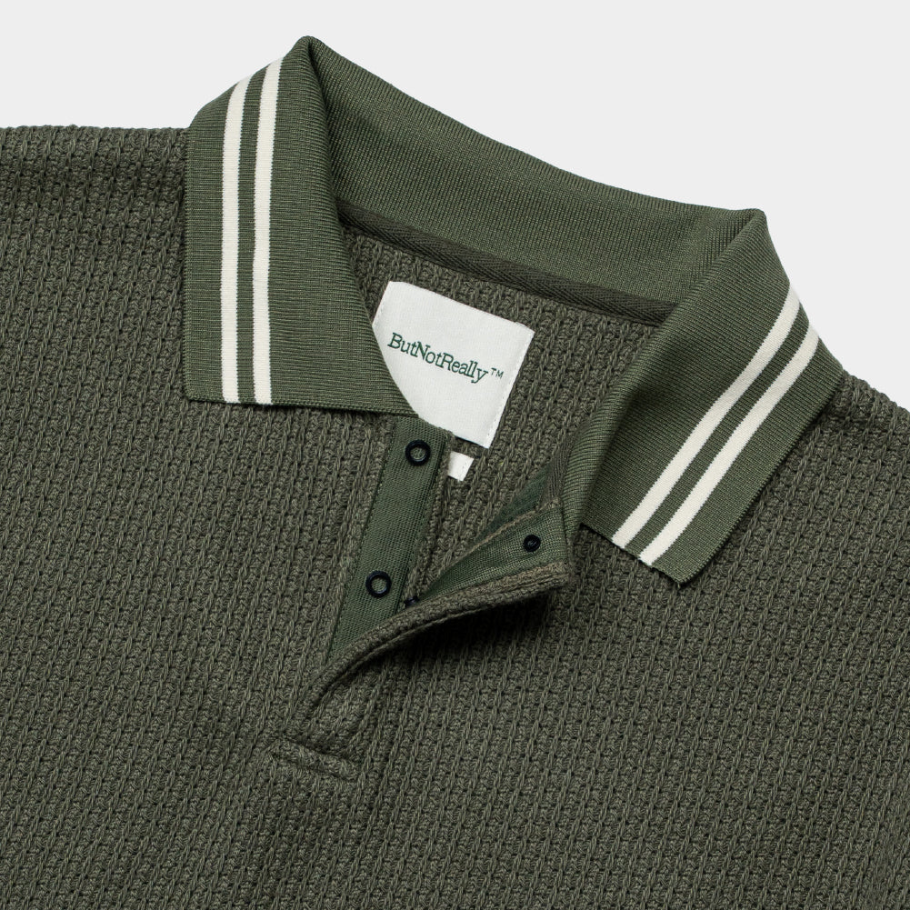 ButNotReally™ Graphic Oversized Knitted Polo Tee